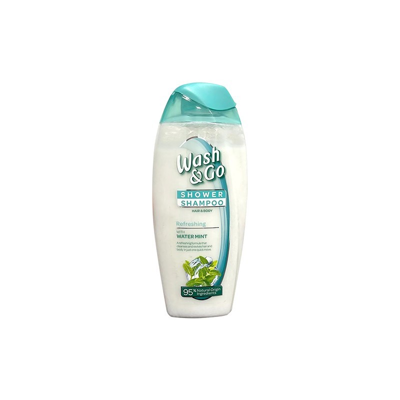 washgo-shower-shampoo-refreshing-water-mint-250ml WASH & GO REFRESING WATER MINT SHOWER SHAMPOO - Image 1